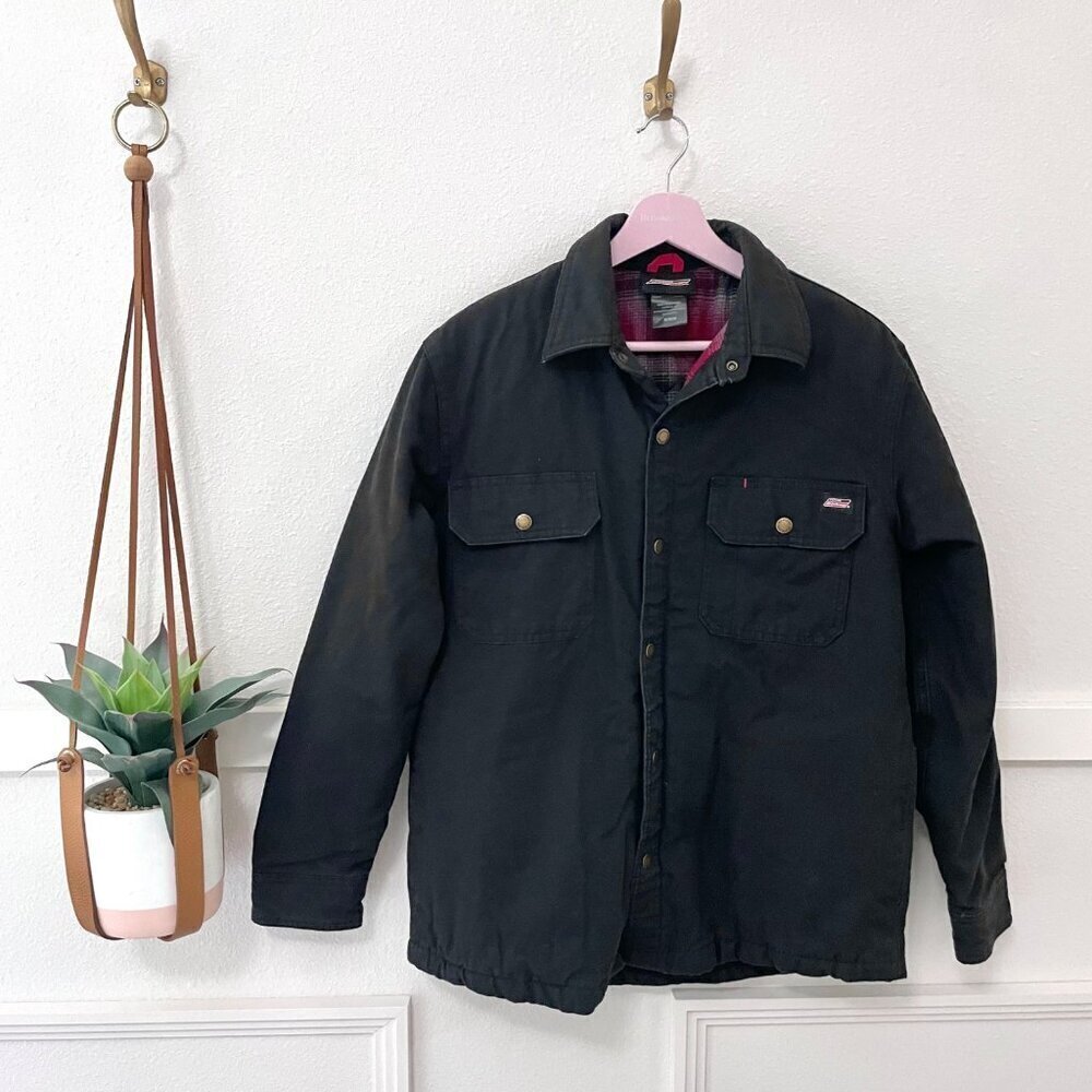 Dickies Black Canvas Workwear Chore Flannel Lined Streetwear Barn Jacket M
